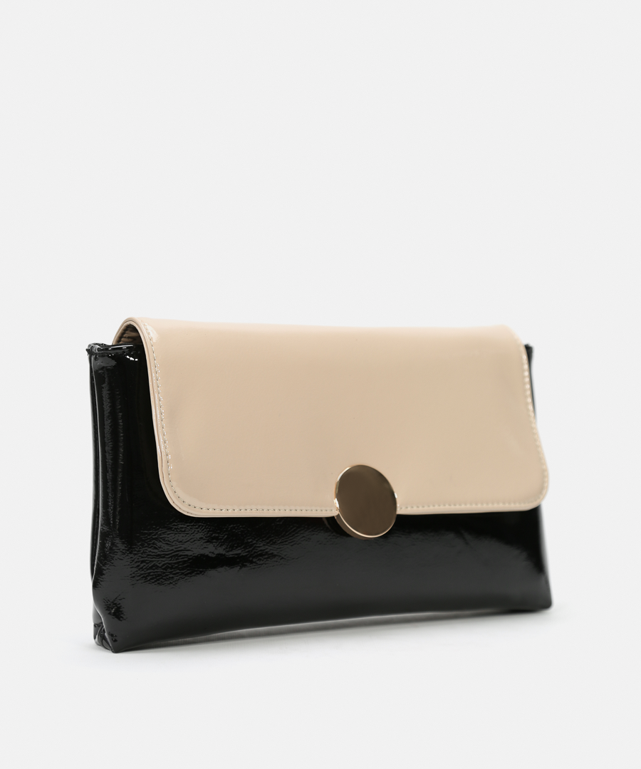 Bolso bicolor detalle metálico image number null